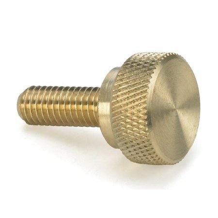 MORTON Thumb Screw, 1/4"-20 Thread Size, Machined Finish Brass, 7/16" Head Ht 5191